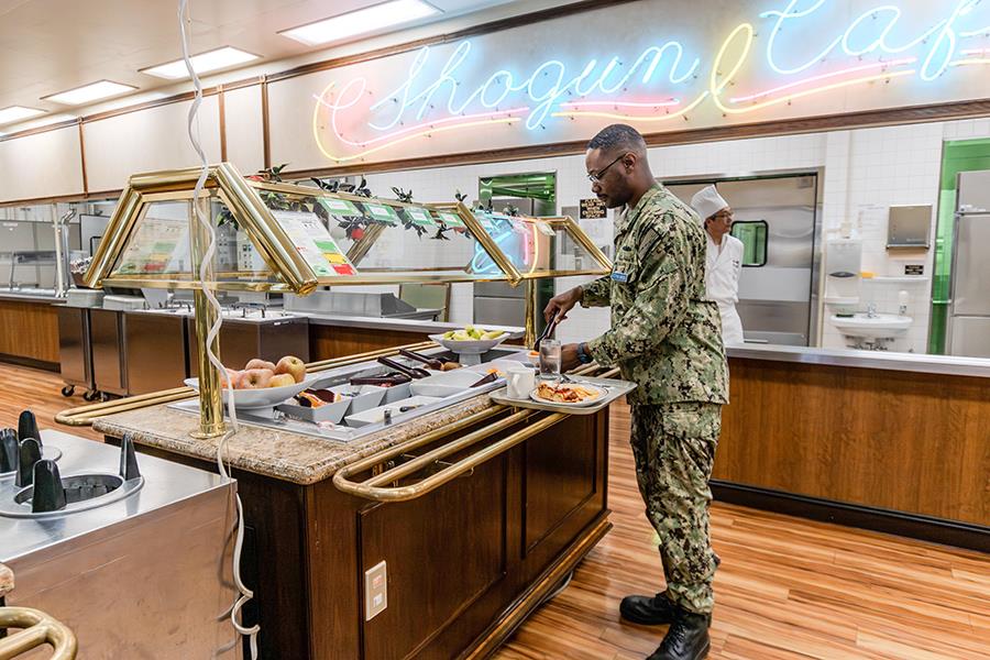 Sailor at salad bar
